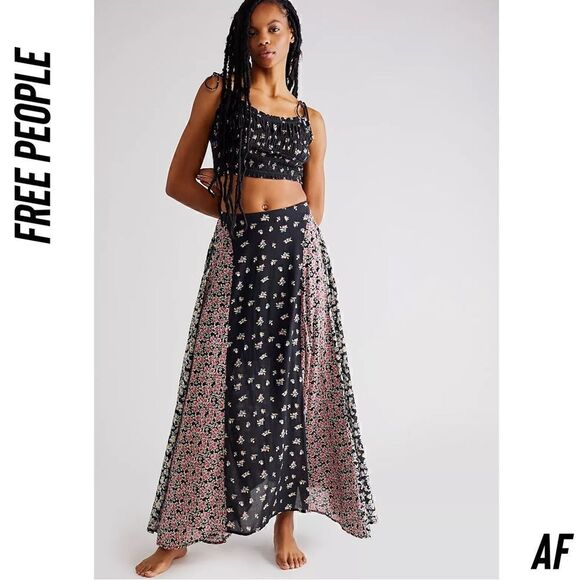 FREE PEOPLE KAIA SET IN BLACK COMBO NEW - Picture 2 of 11